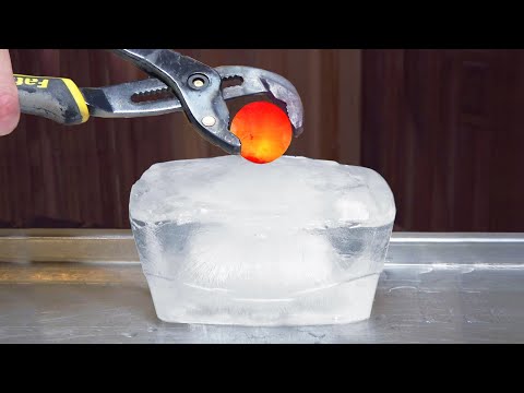 1000 DEGREE METAL BALL VS ICE - EXPERIMENT