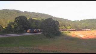 preview picture of video 'CSX N214 Coal Train at Emerson, GA'