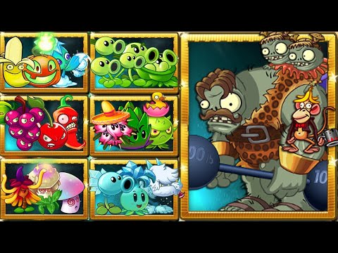 PvZ 2 Random Team Plants VS Strongman Gargantuar & Monkey Zombie LEVEL 10