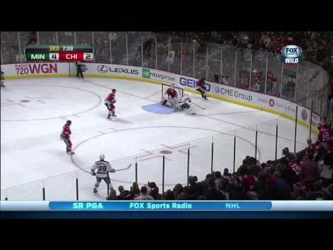 Patrick Kane wrist shot goal 4-2 Minnesota Wild vs Chicago Blackhawks 10/26/13 NHL Hockey