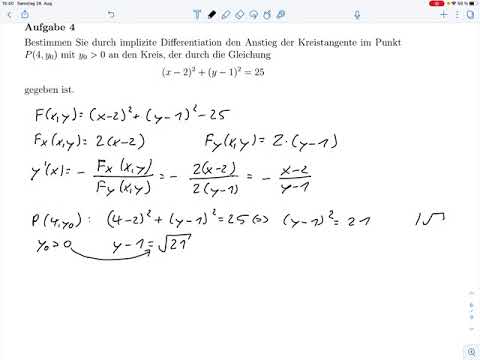 A4 – Implizite Differentiation (Klausur SoSe 2021)