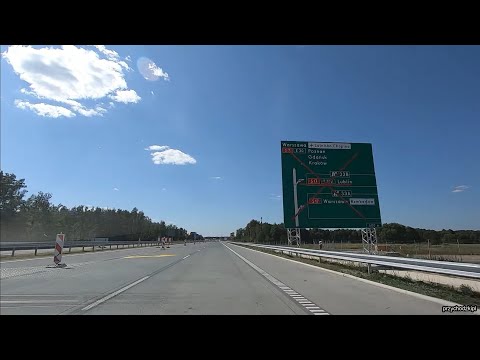 Autostrada A2 w kierunku Warszawy - od węzła Halinów do węzła Lubelska / Highway A2 towards Warsaw