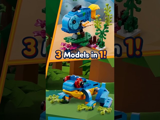 Vídeo relacionado con LEGO Creator 3 en 1 Loro Exótico, Pez o Rana, Figuras de Animales de Juguete para Construir, Regalo para Niños y Niñas de 7 Años o Más, Juego Creativo 31136