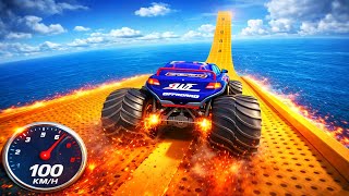 Monster Truck Mega Ramp Impossible Stunts 😱 | Extreme Crash Racing Gameplay Android