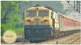 preview picture of video 'Poorva Express Accident : Route Diverted Rajdhani with EMD Monsters || Indian Railways'
