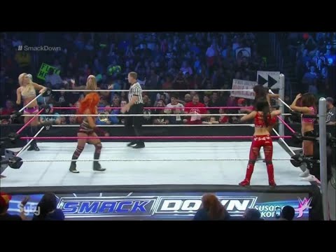 Natalya, Charlotte & Becky Lynch Vs Team Bella - WWE Smackdown 08/10/2015 (En Español)