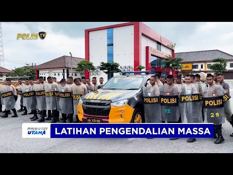 POLDA KEP. BABEL MENGGELAR LATIHAN PENGENDALIAN MASSA LIBATKAN PULUHAN PERSONEL