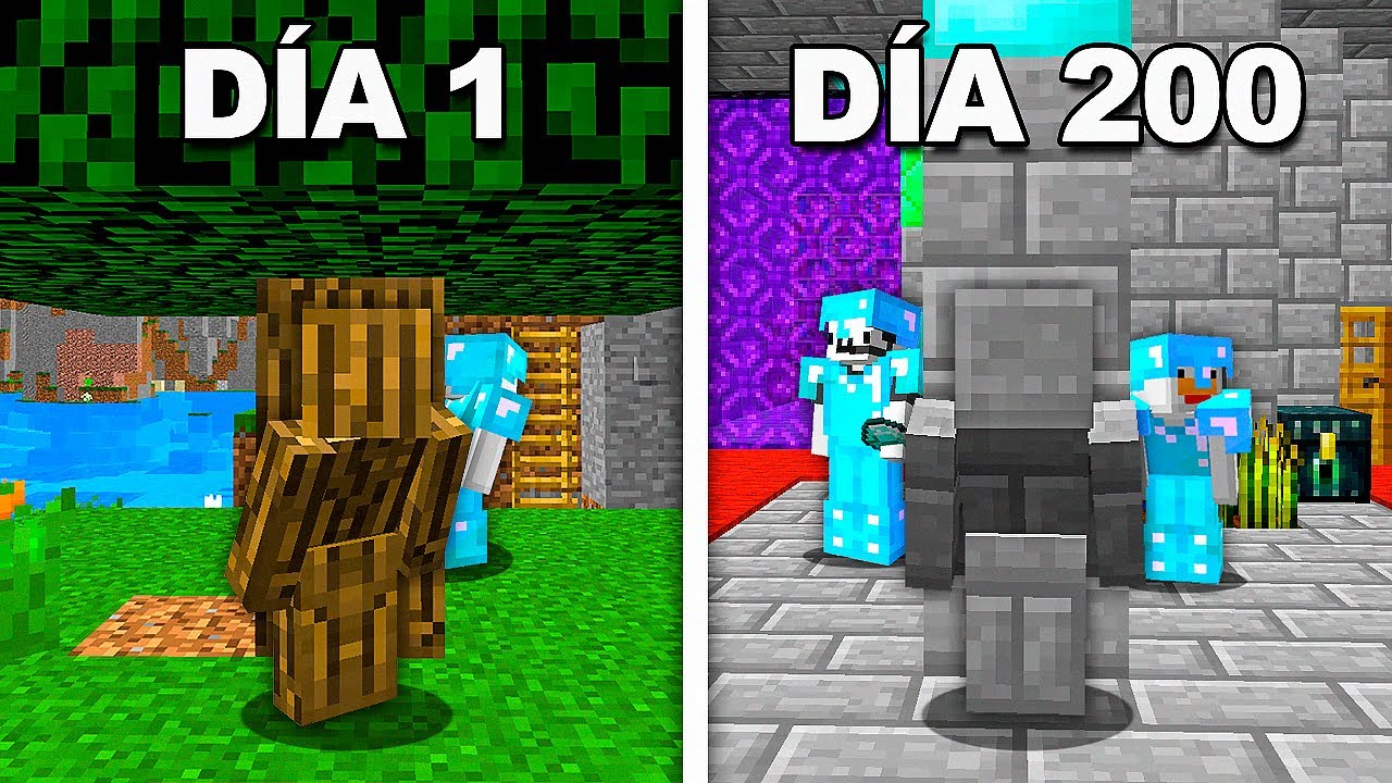 SOBREVIVÍ 200 DÍAS dentro de una BASE SECRETA de MINECRAFT