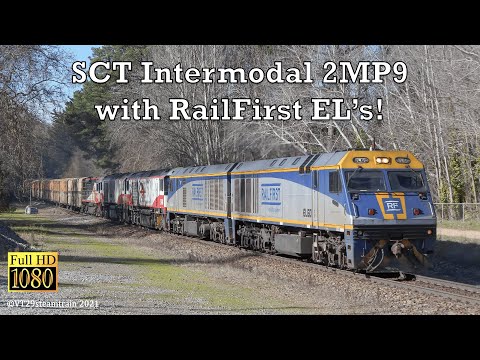 RailFirst EL Class Locomotives on SCT Intermodal 2MP9 | GE Power through the Adelaide Hills!