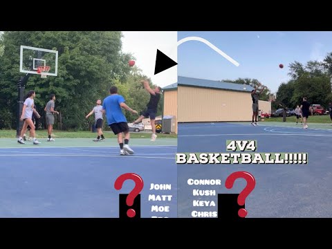 4v4 basketball 4 people’s DEBUT!!!! Connor chris kush keya vs John,matt,moe and bro