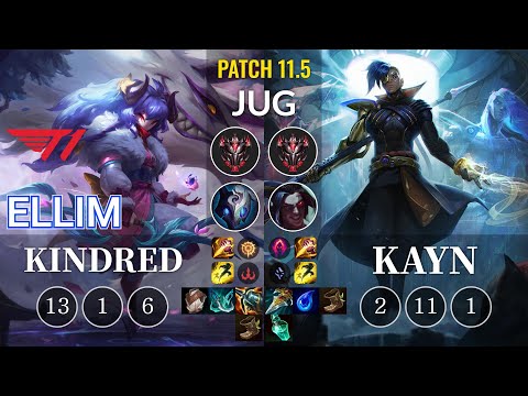 T1 Ellim Kindred vs Kayn Jungle - KR Patch 11.5