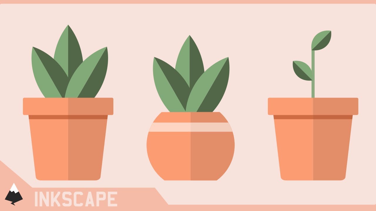 [Inkscape Tutorial Break Down] Flat Design Potted Plants | Illustrator CC Tutorial