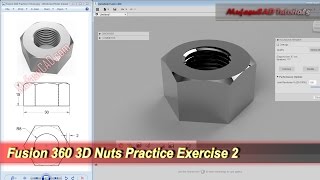 Fusion 360 3D Sketch Nuts Tutorial | Beginner Practice 2