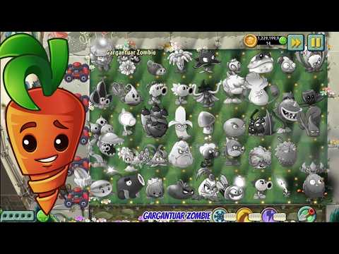 Pvz 2 Survival Minigame - 45 Old Plants Died & Intensive Carrot Vs All Zombies