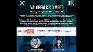 Arihant Superstructures Ltd   Valorem CXO Meet   SD 480p