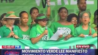 Movimiento Verde lee manifiesto contra la impunidad en RD