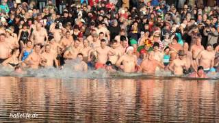 preview picture of video 'Neujahrsschwimmen 2015 Heidesee'