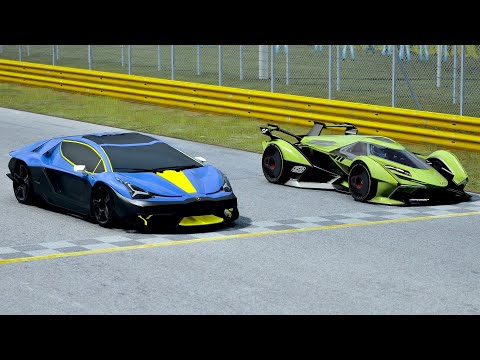 Lamborghini V12 Vision GT vs Lamborghini Scorpion Concept at Old Monza