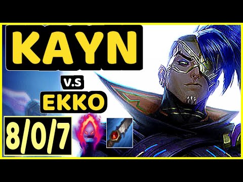 KEIO (KAYN) vs EKKO - 8/0/7 KDA JUNGLE CHALLENGER GAMEPLAY - BR