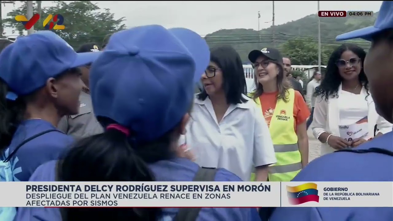 Delcy Rodríguez supervisa en Morón despliegue del Plan Venezuela Renace, 4 de agosto de 2026
