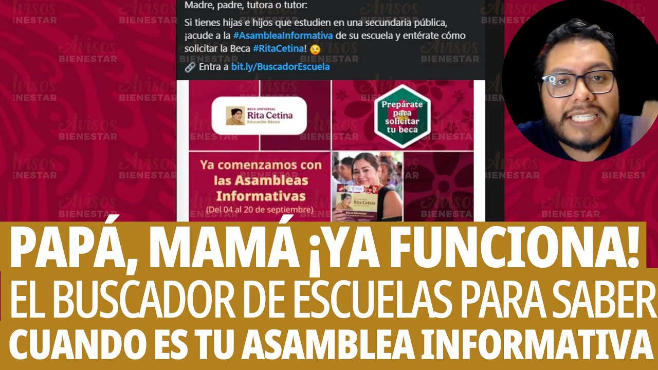 ¡CONSULTA! cuando será la asamblea informativa en la escuela de tu hij@ para la beca rita cetina