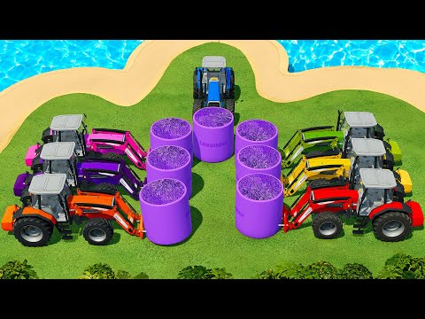 HARVEST, LOAD & MAKE LAVENDER BALES WITH MASSEY FERGUSON TRACTORS & JOHN DEERE HARVESTERS - FS22