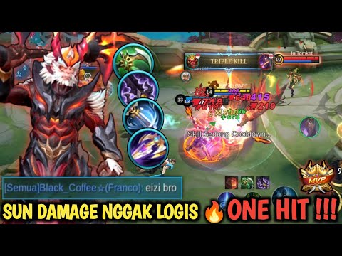 KETIKA DAMAGE BUILD SUN NGGAK LOGIS | MARKSMAN & MAGE AUTO SEKALI HIT MENGHILANG - MLBB