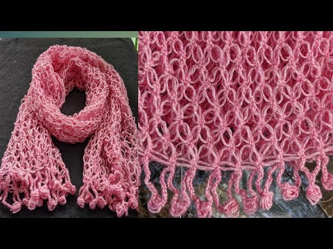 How to crochet Solomon's knot scraf/The love knot stitch.