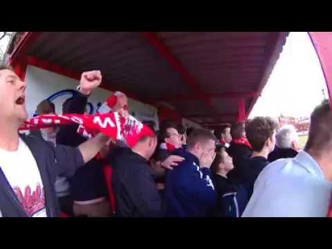 Worthing supporters celebrate being 3-0 up in the play off final.