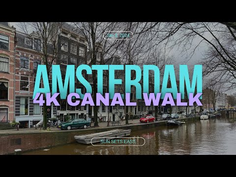 Amsterdam Walking Tour in 4K | Iconic Canals, Dam Square, & Ambient City Sounds