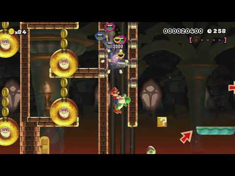 W:1 HD Easy With Yoshi 1-4 Boss by Mythra◆ ~ World Record! - Super Mario Maker - No Commentary 1bs