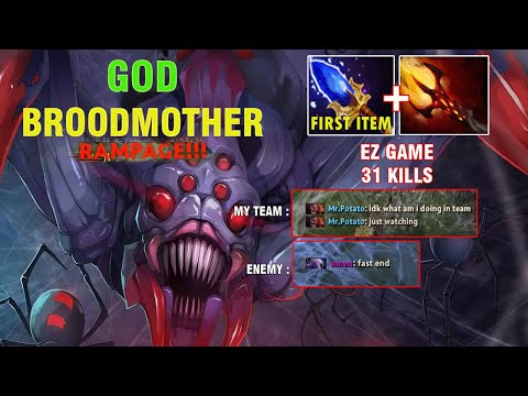 GOD Broodmother EZ mid  EZ RAMPAGE fast farming kill everyone  full game DOTA 2