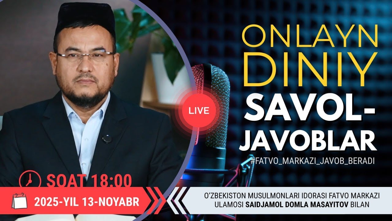 ONLAYN DINIY SAVOL-JAVOBLAR 18-SON 13.11.2025