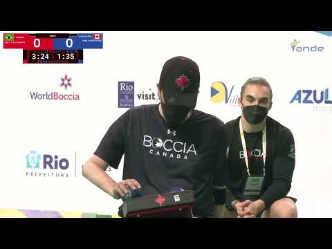 Rio de Janeiro World Boccia Cup 28.04.2022. Eliseu dos Santos (BRA) vs. Marco Dispaltro (CAN) (BC4)