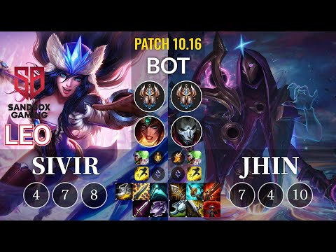 SB Leo Sivir vs Jhin Bot - KR Patch 10.16