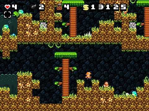 Let's Play Spelunky Classic - Episode 9 - Pistol Run & Crystal Idol Glimpse