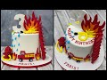 Fire Firetruck Cake