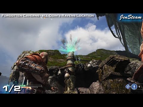 God of War All Odin's Ravens in Forgotten Caverns (Allfather Blinded Trophy)