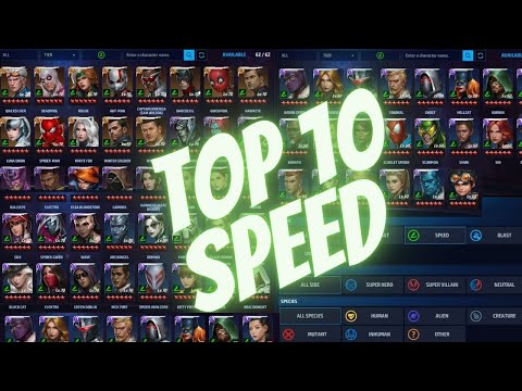TOP 10 SPEED TYPE HEROES AND VILLAIN - HOW TO BUILD THEM AND WHY - F2P OR NOT | Marvel Future Fight