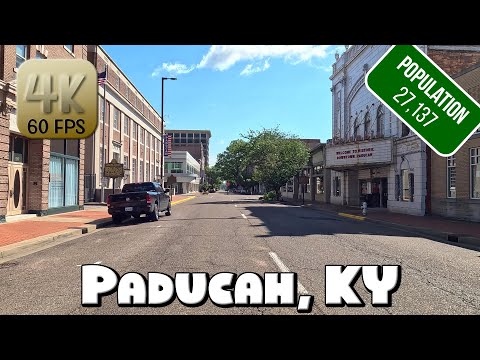 Driving Around Downtown Paducah, Kentucky in 4k Video
