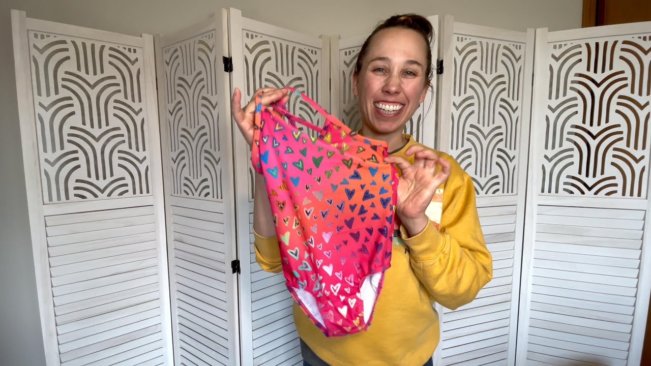 Cute Girls One Piece Swimwear UPF 50+ with Cross Straps!