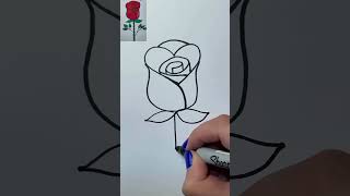 🌹Como desenhar uma Rosa Passo a Passo Fácil, Simples e Rápido em menos de 1 minuto do jeito Certo🌹