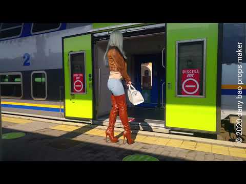 DANA LABO - autumn woman outfit, leather thigh high boots and jeans, with very high heels