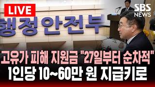 ???? LIVE 고유가 피해 지원금 27일부터 지급..1인당 10~60만 원 지급키로 | SBS 실시간 라이브