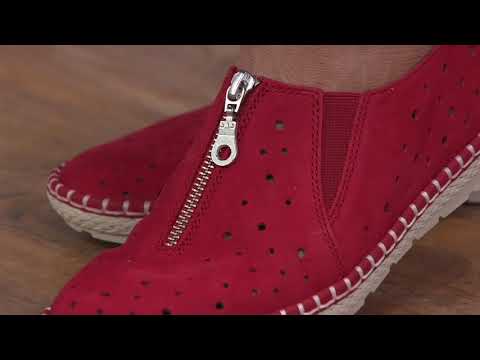 Earth Leather Slip-on Shoe w/ Front Zipper - Callisto on QVC