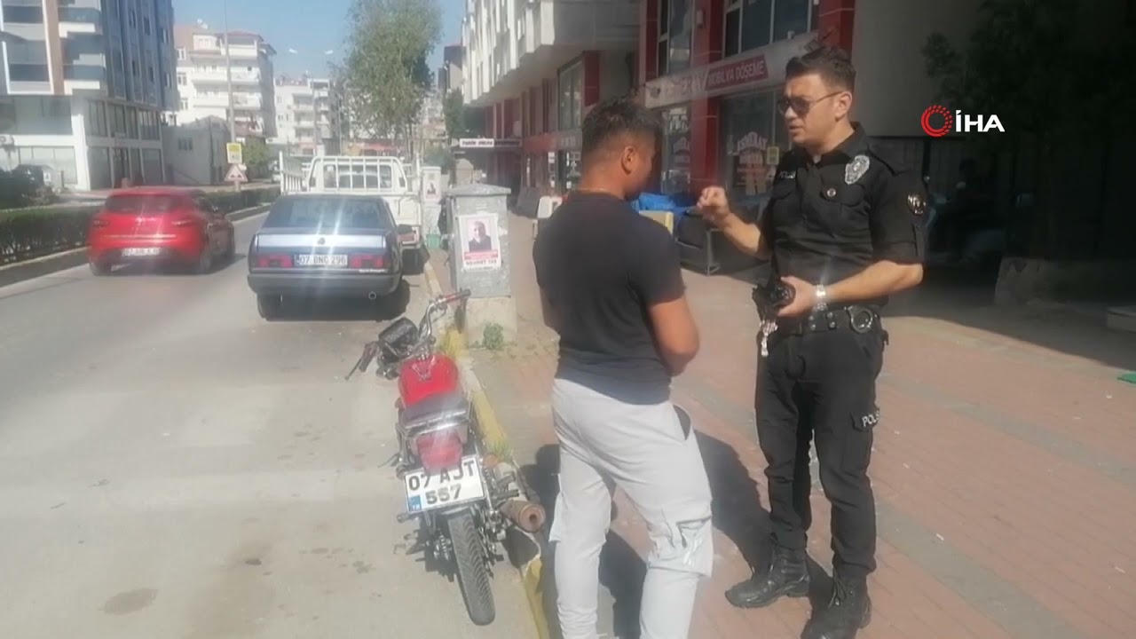 Motosikletin önünü kaldırırken polise yakalandı  38 bin 291 TL ceza yedi