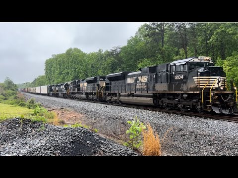 Pouring Rain & Trains!! 154 and a Grain train!