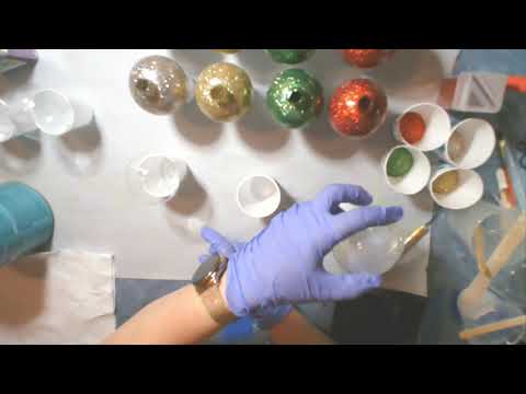 How to Glitter Christmas Glass Ornaments using the...