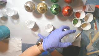 How to Glitter Christmas Glass Ornaments using the MinWax Method - EASY way to design your own