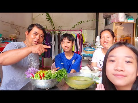 ASMR COOK & EAT | $20 Lunch | Cambodian Noodle with Fish Soup
